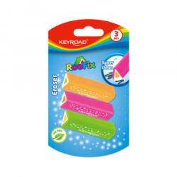Keyroad Radír, PVC mentes 3 db/bliszter Roo Fix vegyes színek (KR971813) (KR971813)