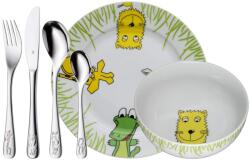 WMF Set de vesela pentru copii WMF Safari 6 piese, vesela pentru copii cu tacamuri pentru copii din otel inoxidabil, de la 3 ani, lustruita cromargan, poate fi spalata in masina de spalat vase (1280029964 Tacam