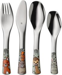 WMF Set tacamuri pentru copii WMF Waldfreunde 4 piese, tacamuri pentru copii din otel inoxidabil, tacamuri pentru copii de la 3 ani, Cromargan lustruit, se poate spala in masina de spalat vase (1286116040 Tacam
