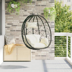 vidaXL Függő tojásfotel állvány nélkül Krém fehér Poli Rattan (VD42003845)