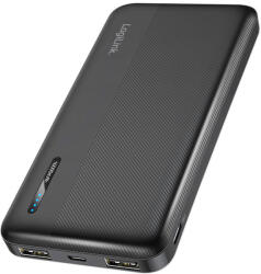 LogiLink Powerbank 10 000 MAh, 2x USB-A, USB-C, Gyorstöltés Funkcióval, Fekete