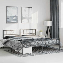 vidaXL fekete fém ágykeret fej- és lábtámlával 183 x 213 cm (VD355486)