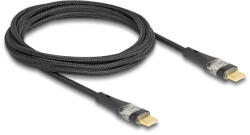 Delock Adat és gyors töltő kábel USB 2.0 USB Type-C apa-aoa átlátszó PD 3.0 100 W 2 m