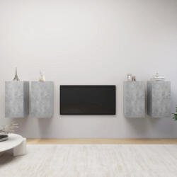 vidaXL 4 db betonszürke szerelt fa TV-szekrény 30, 5 x 30 x 60 cm (VD3079160)