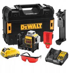 DEWALT Lineáris lézer 3 sugaras 360° 10, 8V piros DeWALT DCE089D1R (DCE089D1R + DE0892)