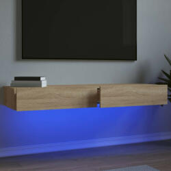 vidaXL 2 db sonoma tölgyszínű TV-szekrény LED-lámpákkal 60x35x15, 5 cm (VD842891)