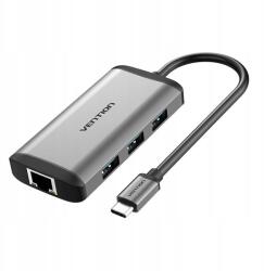 Vention Dokkoló állomás 6in1 Usb-c Hdmi, 3x USB3.0, RJ45, Pd Vention Cnchb 0, 15m (CNCHB)