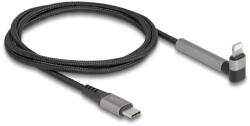Delock Adat és töltő kábel USB Type-C - Lightning iPhone , iPad , iPod eszközökhöz hajlított álló funkcióval, fekete és 1, 5 m hosszú, Mfi