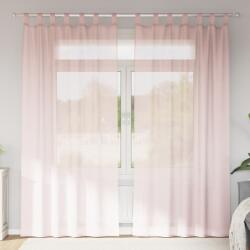 vidaXL 2 db világos rózsaszínű fátyolfüggönyök hurokkal 140x225 cm (4102278)