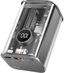 LogiLink Power Bank 10000 MAh, 1x USB-A, 1x USB-C, Kijelzővel, PD QC