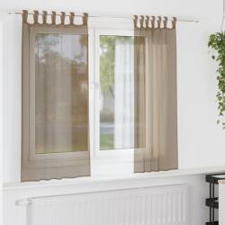 vidaXL 2 db világosbarna fátyolfüggönyök hurokkal 140x140 cm (4102311)