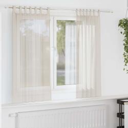 vidaXL 2 db krém színű fátyolfüggönyök fülecske tetejével 140x260 cm (4102267)