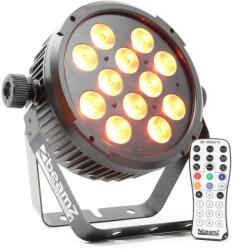 BeamZ BT300 FlatPAR RGBAW-UV (12x10W) DMX Quad LED reflektor (Multicolor) + IR távirányító