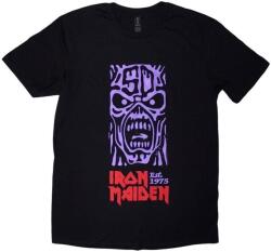Iron Maiden Ing Est. 1975 Stamp Logo Purple Unisex Black XL (IMTEE190MB04)