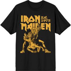 Iron Maiden Ing Est. 1975 Claw Yellow Graphic Unisex Black 2XL (IMTEE194MB05)