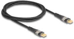 Delock Adat és gyors töltő kábel USB 2.0 USB Type-C apa-apa átlátszó PD 3.0 100 W 1 m