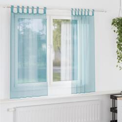 vidaXL 2 db türkizkék voile függönyök rúd zsebekkel (4102237)