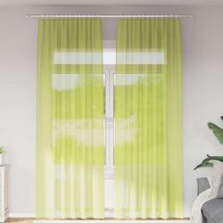 vidaXL 2 db almazöld fátyolfüggönyök rúd zsebekkel 140x260 cm (4102165)