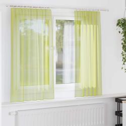vidaXL 2 db almazöld fátyolfüggönyök rúd zsebekkel 140x260 cm (4102161)