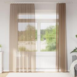 vidaXL 2 db világosbarna voile függönyök rúd zsebekkel (4102223)