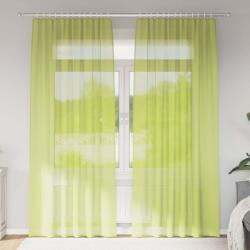 vidaXL 2 db almazöld fátyolfüggönyök rúd zsebekkel 140x260 cm (4102164)