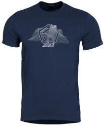 Pentagon Tricou bărbătesc cu mânecă scurtă Wireframe, albastru închis