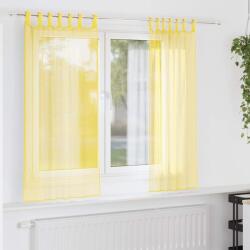 vidaXL 2 db sárga fátyolfüggönyök hurokkal 140x140 cm (4102316)
