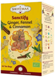 Shoti Maa bio sanctify gyömbér, édeskömény és fahéj tea (16x2g) 16db
