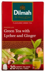 Dilmah zöld tea licsi gyömbér 20db - herbaline