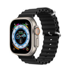 Dux Ducis Ocean Wave Apple Watch 38 / 40 / 41mm szilikon szíj, fekete - phoner
