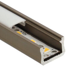 Lumines Type-X Barna - Alumínium U profil LED szalagos világításhoz 12x8 mm (Opál búrával) (LUMINES-X2-I + LUMINESS-K2020-ML PVC)