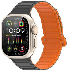 Dux Ducis KJ nylon Apple Watch 42/44/45/49mm szíj, fekete-narancssárga - phoner