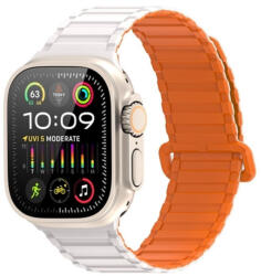 Dux Ducis KJ nylon Apple Watch 42/44/45/49mm szíj, ezüst-narancs - phoner