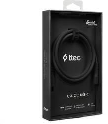 Ttec Data кабел ttec USB-C - USB-C 60W PD/QC Fast Charging/Data Cable - 120cm - Черен