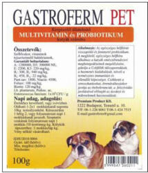 Gastroferm Pet probiotikum és vitamin por 100 gr. 3-db-tól