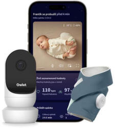 Owlet Dream Sock okos zokni 0-18 hónapig + Owlet Cam 2 kamera - Éjkék - adivstore