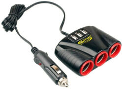 Bottari Szivargyújtó elosztó 3-as +3db USB 30328