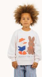 Tinycottons gyerek melegítőfelső pamutból READERS GRAPHIC SWEATSHIRT bézs, nyomott mintás, SS25-103 - bézs 128