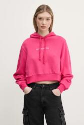 Red Bull Racing x Pepe Jeans felső CROPPED LOGO HOODY rózsaszín, női, nyomott mintás, kapucnis, RL580008 - rózsaszín L
