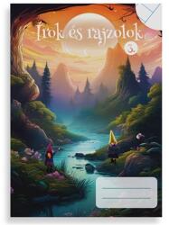 Patria Füzet A/5 olvasónapló PD 3. osztályban vonalas-sima, mesefüzet 12-32 Írok és rajzolok, fantáziadús grafikával