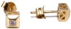 Ékszershop Köves négyzet bedugós arany fülbevaló (1312788)