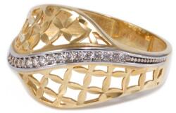 Ékszershop Bicolor áttört köves arany gyűrű (1232878)