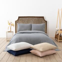  Cuvertura 200x220cm si 2 fete perna cu textura tip fagure, Waffle Gri
