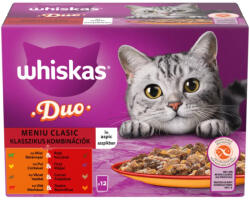 Whiskas DUO KLASSZIKUS Aszpikos Alutasakos macskaeledel 12x85g - krizsopet