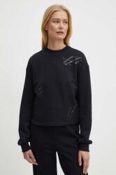 Giorgio Armani pamut melegítőfelső fekete, női, nyomott mintás, 6DYM80 YJFZZ - fekete L