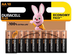 Duracell Plus Power AA - 10 darabos alkalikus elem készlet