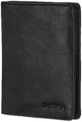 LA SCALA Kihajtható lapos fekete bőr irattartó, kártyatartó La Scala (dk-1612 black)