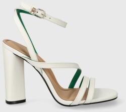 Tommy Hilfiger bőr szandál TH LEATHER BLOCK HIGH HEEL fehér, FW0FW07752 - fehér Női 41