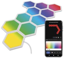 EMOS GoSmart LED-es lámpatest Hexagon, indító készlet, 10 rész, 19 W, RGBIC dimmelhető, WiFi (ZIW22AR)