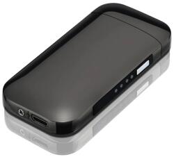  SH-25702 elektromos öngyújtó USB töltéssel - Fekete/Fényes